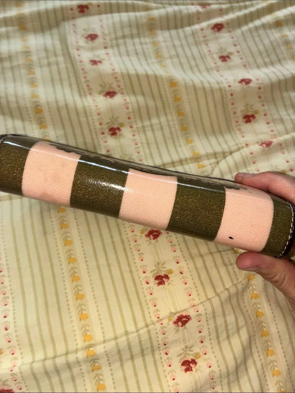 Y2K VINTAGE JUICY COUTURE Striped Pink MAKEUP BRUSH BAG